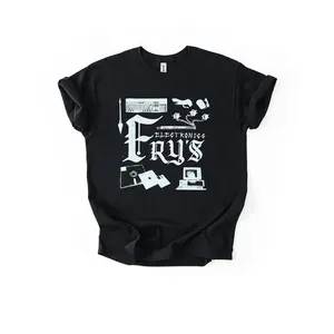 Ye Old Fry’s Electronics on black unisex t-shirt