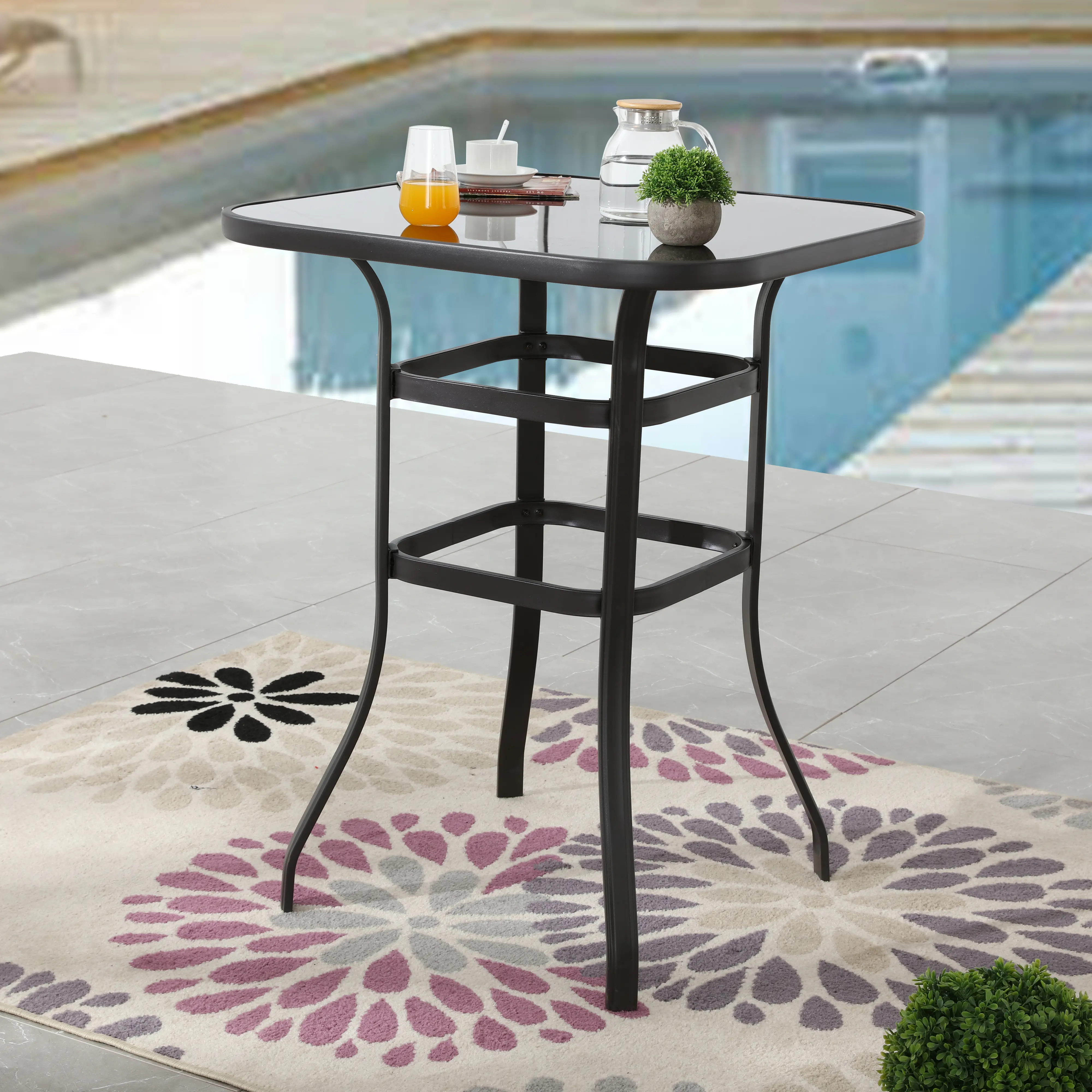 Patio Festival Square Metal Outdoor Bistro Table
