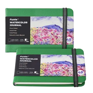 Funto Watercolor Journal, 3.5x5.5", 48 Pages Each, Cold-Pressed with Inner Pocket, 110lb/230gsm, Suitable for Techniques and Mixed Media