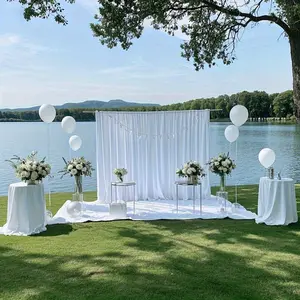 Elegant Satin Backdrop Curtain, Non-Transparent Window Panel, Wedding Party Stage Decor, Halloween Christmas Valentine's Day Decoration