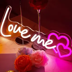 Love Me Neon Sign, USB Powered Dimmable LED Neon Light, Wall Mounted, Perfect Gift for Christmas, New Year, Birthday, Valentine's Day