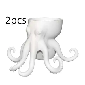 2-Pack Octopus-Shaped Plant Pots, Waterproof Desktop Storage Containers, Ideal for Succulents, Herbs, Flowers, Vegetables, Indoor/outdoor Gardening Decor
