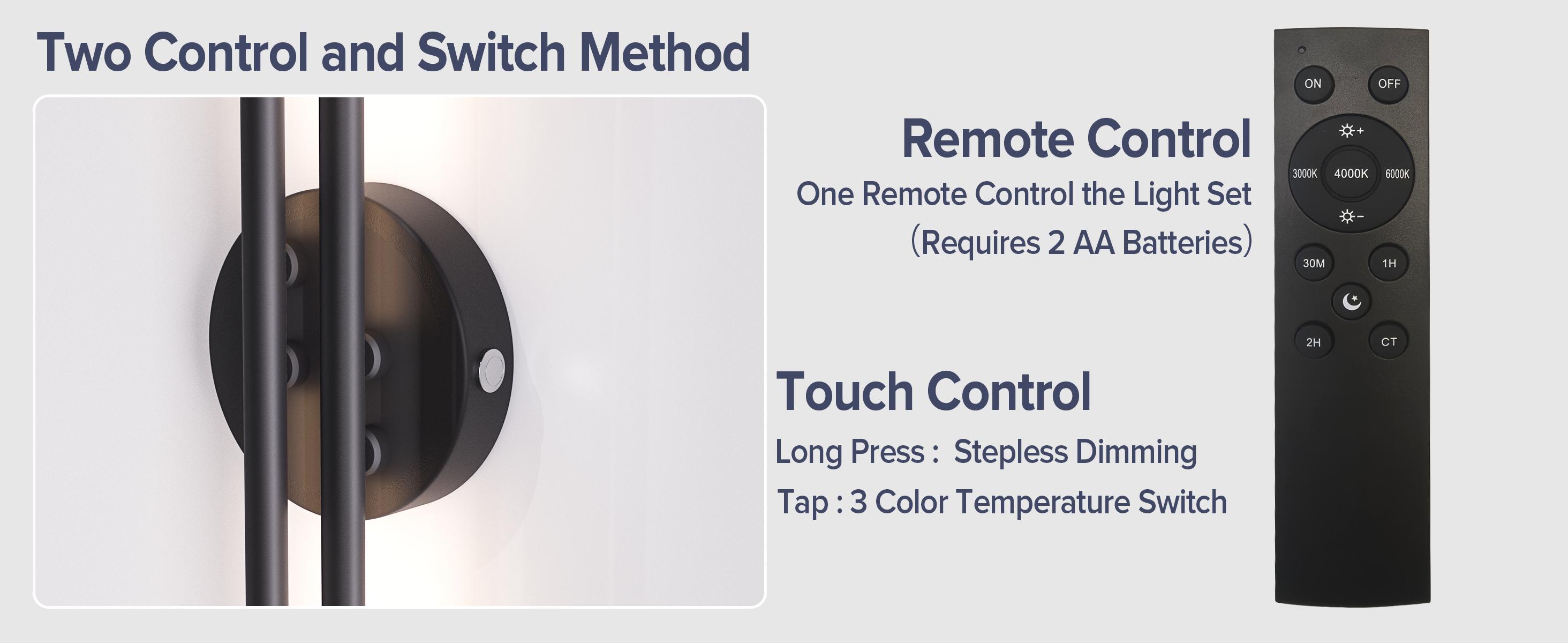 Battery Operated Wall Sconce with Remote Control, Dimmable Stepless  3000K-6000K, LED Rechargeable Wireless Wall Sconces for Bedroom, Living Room, Hallway Home Decor Lighting Adjustable Lights,dorm essentials,home essentials,camping essentials