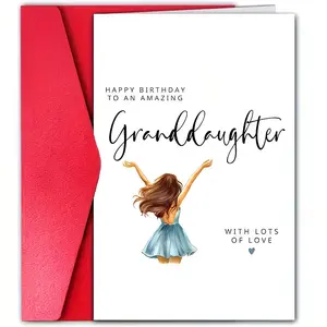Heartfelt Birthday Card for Granddaughter, Perfect Gift From Grandpa or Grandma, Special Wishes for Birthdays and Anniversaries