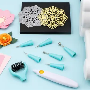 All-In-One Paper Sculpting Tool Kit & Die Brush; Paper Flower Shaping Making Tool Set; Flower Mold Tray; Paper Blossom Tools for Creating Dimensional Flowers; Die Cleaning Tool