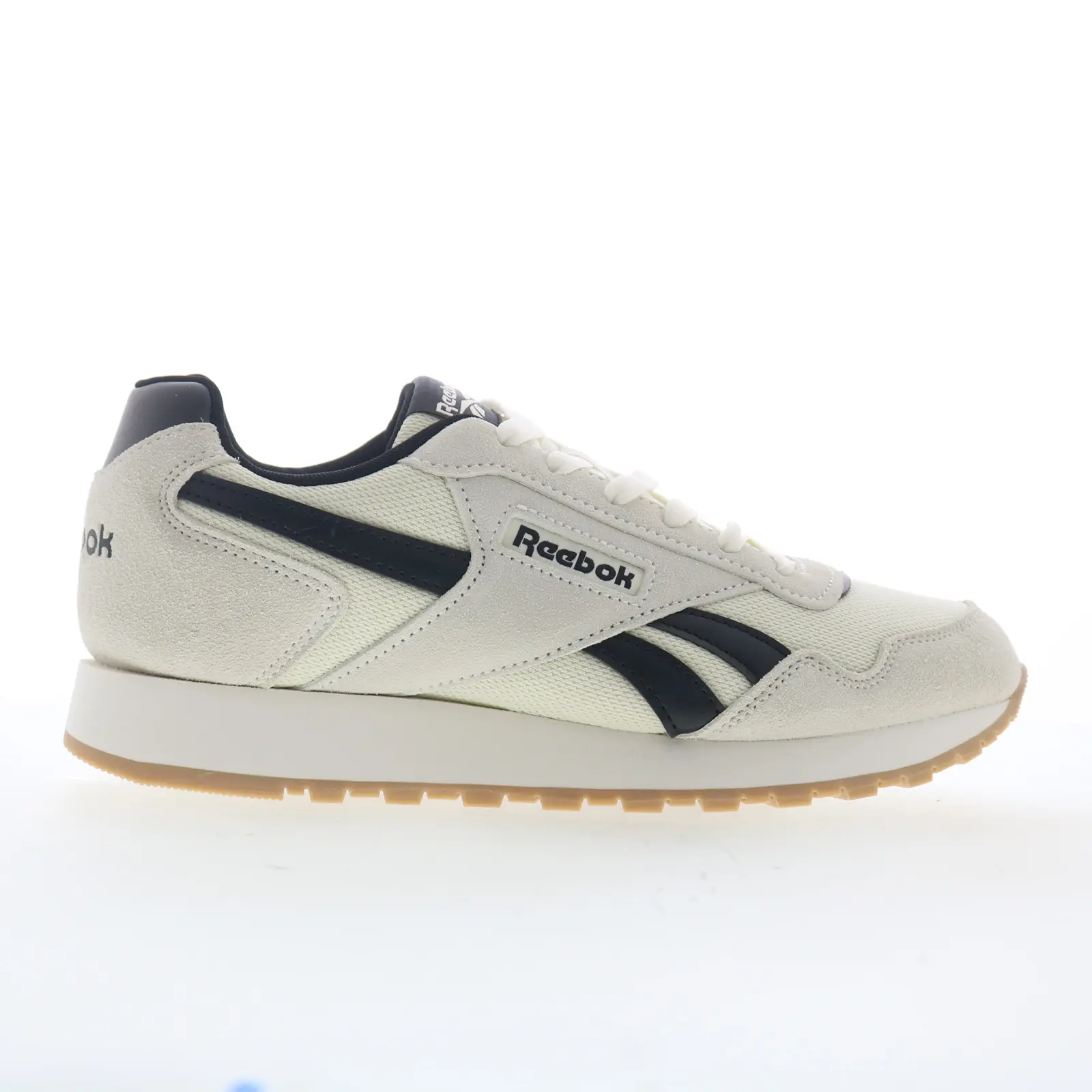 Reebok Glide Mens White Suede Lace Up Lifestyle Sneakers Shoes