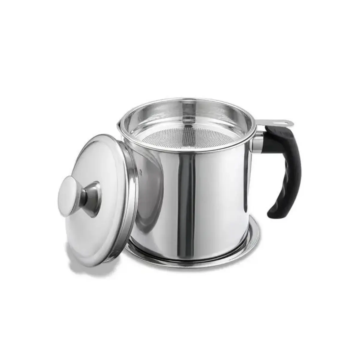 Stainless Steel Filtering Pot, Household Large-Capacity Oil Tank, Equipped with a Separator for Oil Residue Pot And a Filtering Net Frying Basket, 304 Stainless Steel