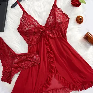 Mesh V-neck Lace Strap Multi-color Sexy Lingerie Set Cowrie Savage x fenty
