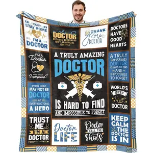 Doctor Gifts for Men, Gifts for Doctors Male, Doctors Day Gift, Doctor Appreciation Gifts, Best Doctor Ever Gifts, Retirement/Thank You Gifts for Doctors, Doctor Gift Ideas Blanket 60"X50"