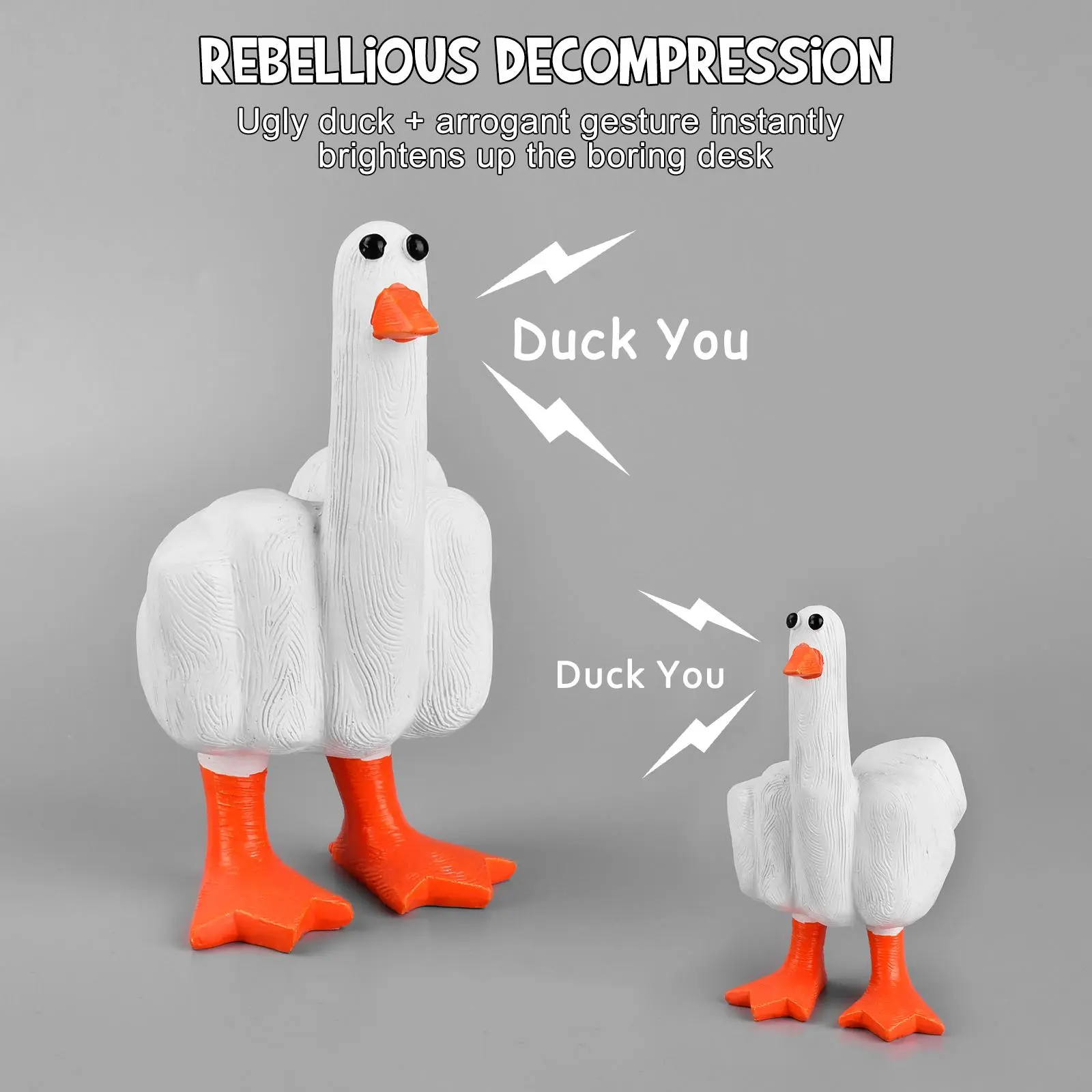 Funny Little Duck Resin Figurine Christmas Ornament Decor, Room Decor, Cute Craft Decoration Sculpture Statue for Home Office Desktop Housewarming Gift, Summer Gift, Bedroom Decorative Accessories, Fall Decor