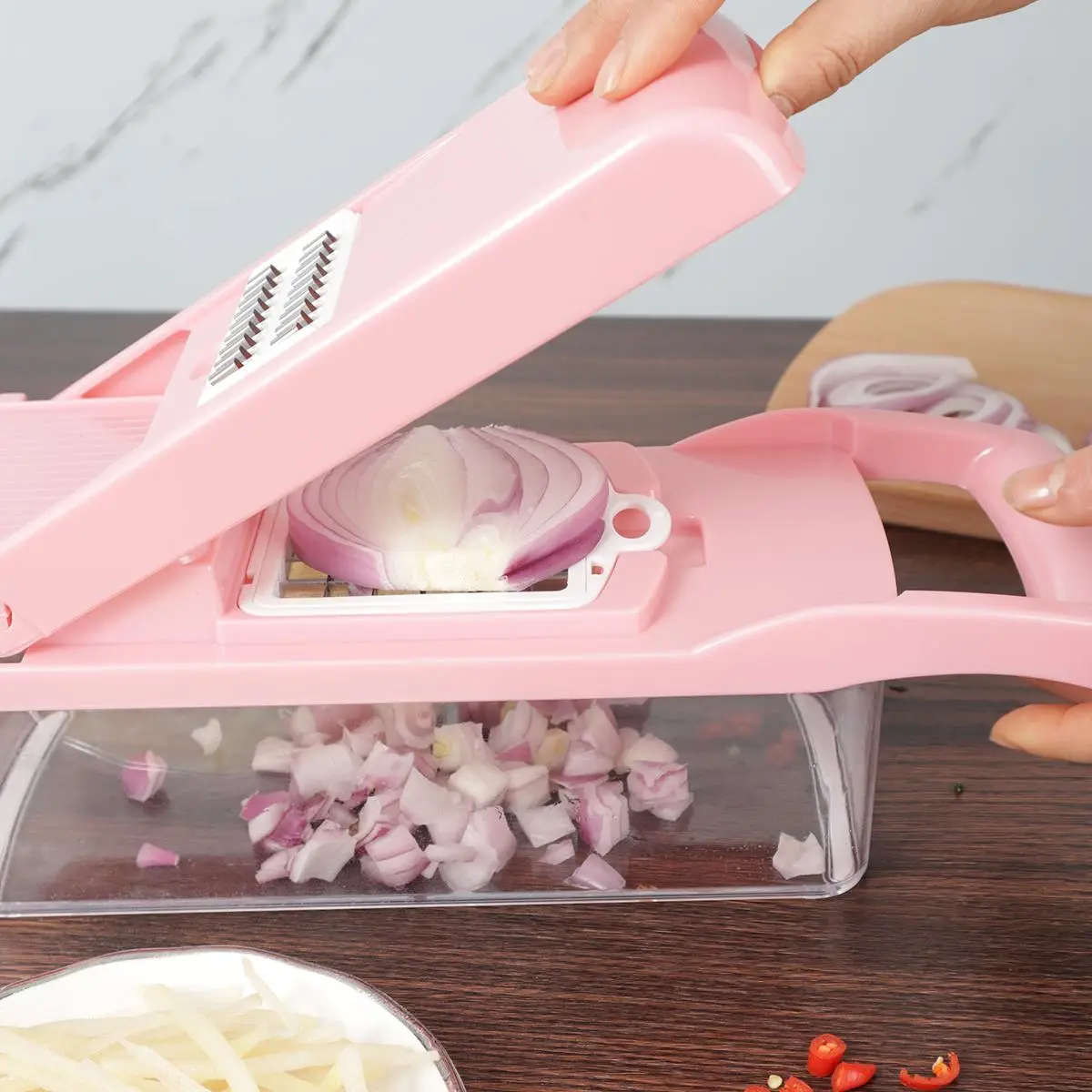 16 In 1 Vegetable Chopper Set With Container, Multifunctional Fruit Cutter, Kitchen Food Slicer Dicer For Onion, Potato, Cucumber & Carrot Processor,