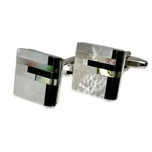 MENDEPOT Mother Pearl Onyx Cufflinks Men Luxury Stone Cufflinks Wedding Birthday Gift