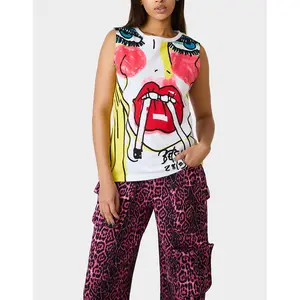 Betsey Johnson BETSEY'S ART GRAPHIC TOP WHITE