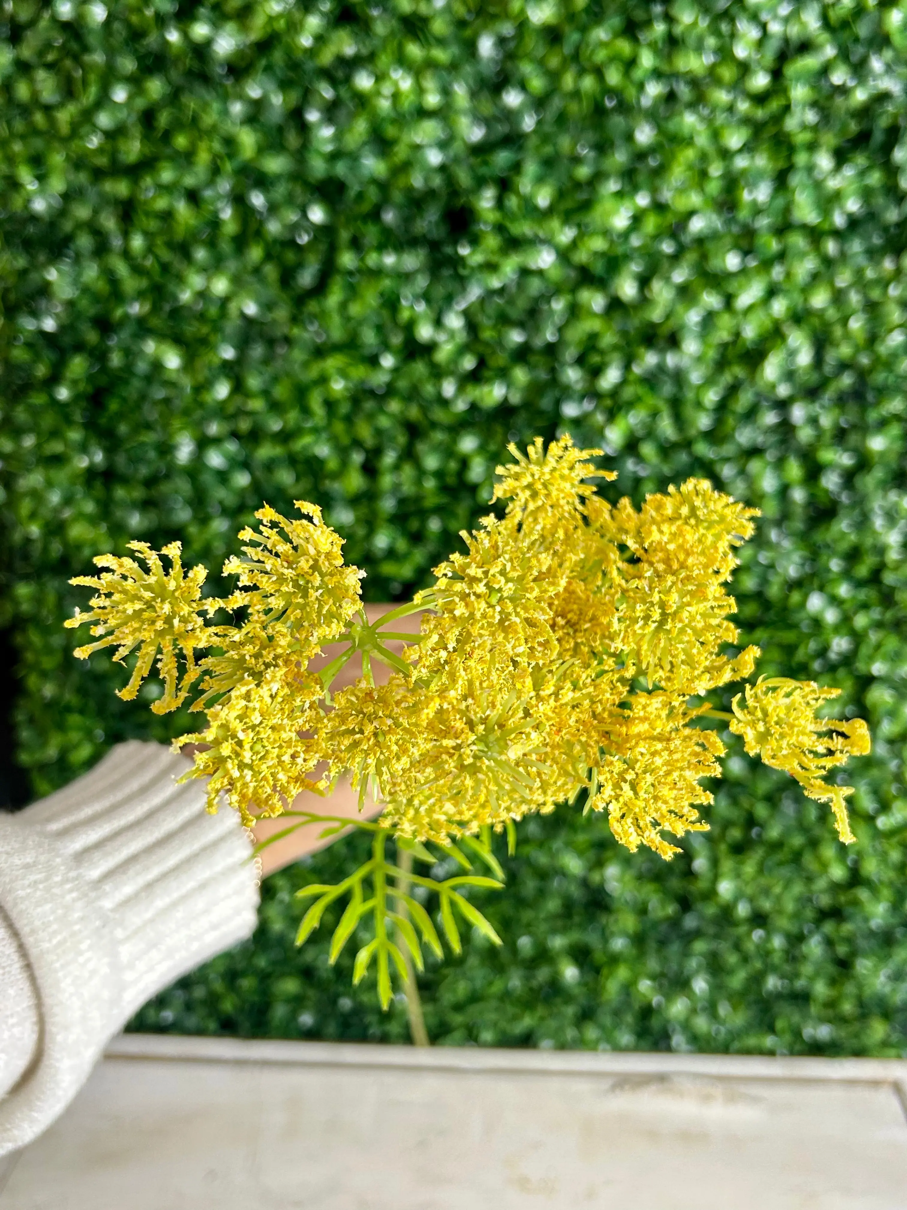 32 Inch Yellow Queen Anne's Lace Spray
