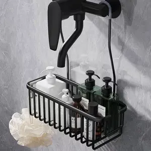 Hanging Shower Rack, No-Drill Bathroom Storage Shelf with Hooks, Rust-Resistant Shower Basket, Holds Shampoo and Conditioner, Bathroom Accessories