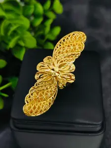 Fashionable Women's Copper Ring, Long Floral Design, Saudi Arabia African Middle East Wedding Party Accessory