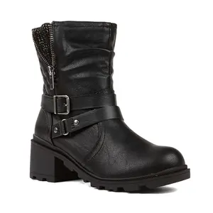 Girls Jellypop Kerri 2 Buckle Sweater Lug Boot Black