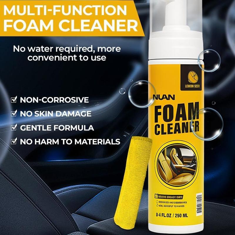 NUAN  Interior Cleaner Foam – Leather Seats, Headliner & Plastic Panel Protector