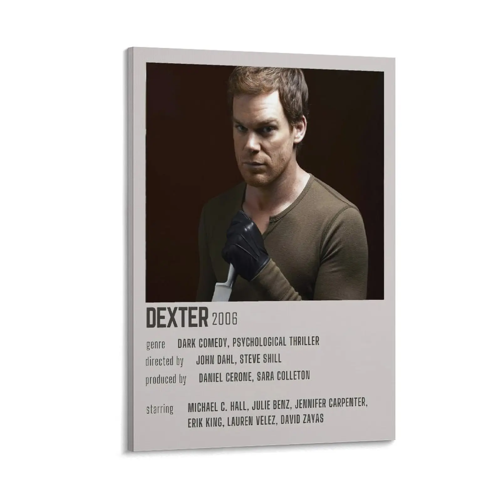 Unique Dexter's TV Show Canvas Print Posters - Eye-catching Home Decor with Hanging Wood Frame Options for Bedroom, Lounge, Office; Artistic Ornament Gift