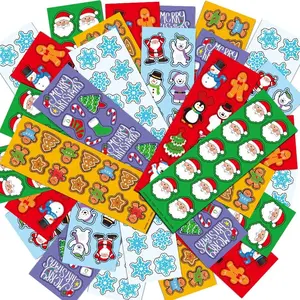 Holiday Sticker Assortment - 100 Assorted Sticker Sheets of Christmas Themed Stickers - Great Christmas Party Favors, Goodie Bag Fillers, Holiday Decorations for Boys and Girls Ages 3+