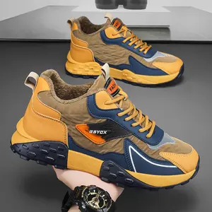 2025 Winter New Men's Outdoor Waterproof and Cold proof Mid top Fashion Sports Shoes, Walking Shoes with Thick Velvet and Warm Cotton Shoes, Work Snow Boots