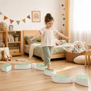 MAMIZO Stepping Stones For Kids, Durable Anti-Slip Balance Beam Toddler Sensory Activities, Balance & Coordination, Gross Motor Skills, Obstacle Course, Stackable Indoor & Outdoor Play Toys