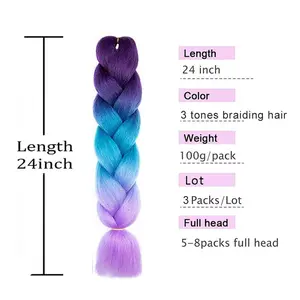 24 inch  3~6 Packs Rainbow Braid in soft Hair Braiding Hair  Crochet Colored Hair Extensions for Braiding Straight Natural Color  flexible Tousled style cosplay Wavy wave Synthetic Hair Weave synthetic hairpiece colorful long