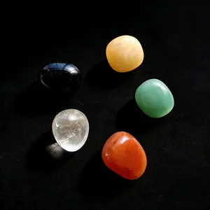 Natural Crystal Five-Element Rolling Stones - Gold, Wood, Water, Fire, Earth - Home Decoration Energy Stones - Quartz Gemstones