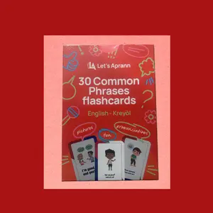 Let's Aprann 30 Common Phrases Flashcards for English & Haitian Creole Speakers Bilingual Cards with Pronunciation Guides for Language Learning