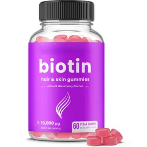 Biotin 10000mcg Gummies – High Potency Hair, Skin & Nails Support for Women, Men & Kids, Vegan & Non-GMO, 60 Count