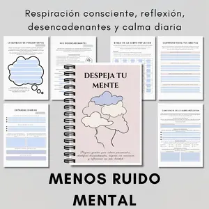 Spanish Healing Journal, Mindfulness Breathing, Emotion Management, Anxiety Relief, Goal Setting, Self-Healing Diary, A5 Size, Guided Questions