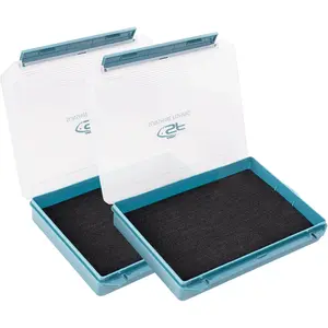 2Packs 3600 Fishing Tackle Box Tray Slit Foam Case Double Buckle Open Plastic Storage Box for Jig Heads Hooks Spinners Spoons