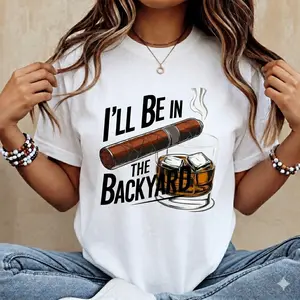 Men's Short-Sleeve Round Neck T-Shirt - Menswear Top, Casual Streetwear Tee, Funny Whiskey Design, Backyard BBQ Wear, Whiskey Lover Gift, Shortsleeve