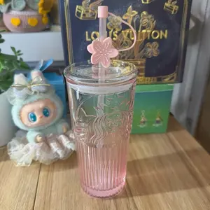 Starbucks  overseas Venus focus glasses tumbler Pink 18oz cold drink cup