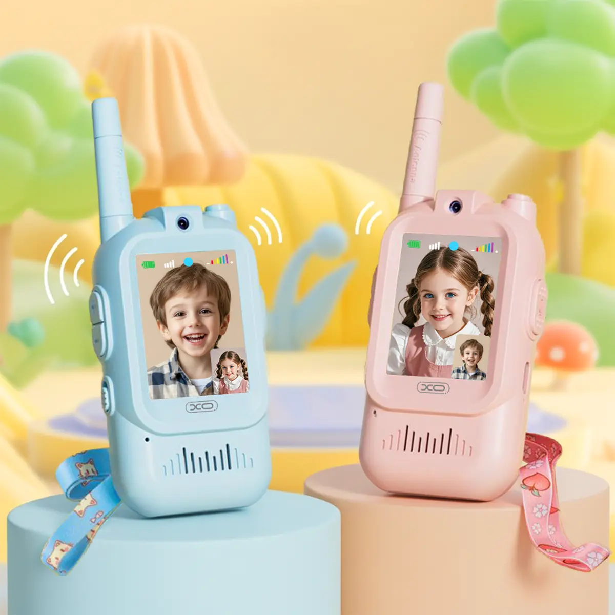 Viral Video Communication Toy for Kids Ages 3–10 – 2 Pack Rechargeable Fun Toy for Camping, Outdoor Play & Spring Break Pink