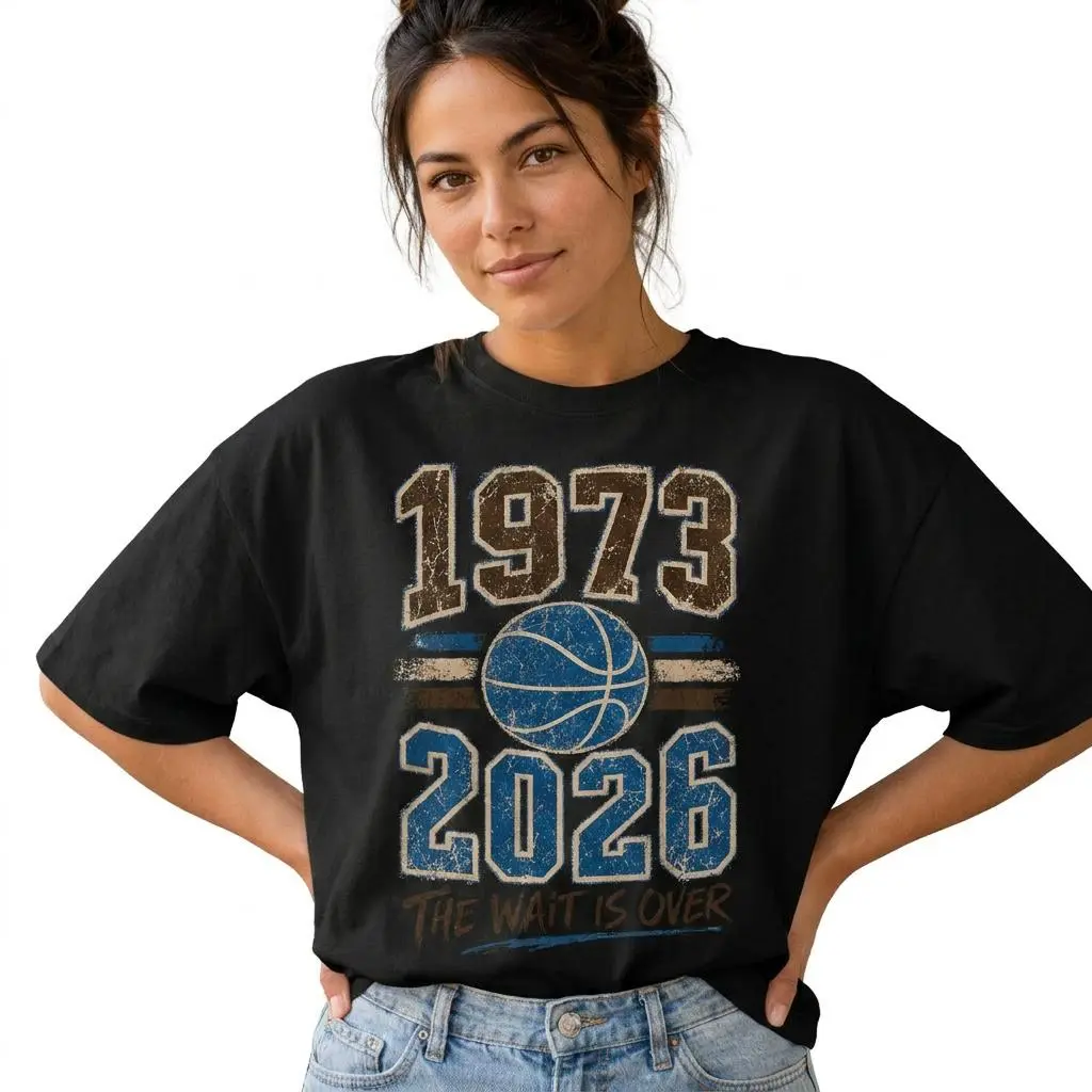 Retro Basketball Shirt Women Plus Size Vintage Sports Graphic Tee 1973 Game Day Top