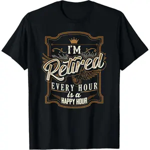Retirement Gifts for Men Funny I'm Retired T-ShirtBlack Cotton T