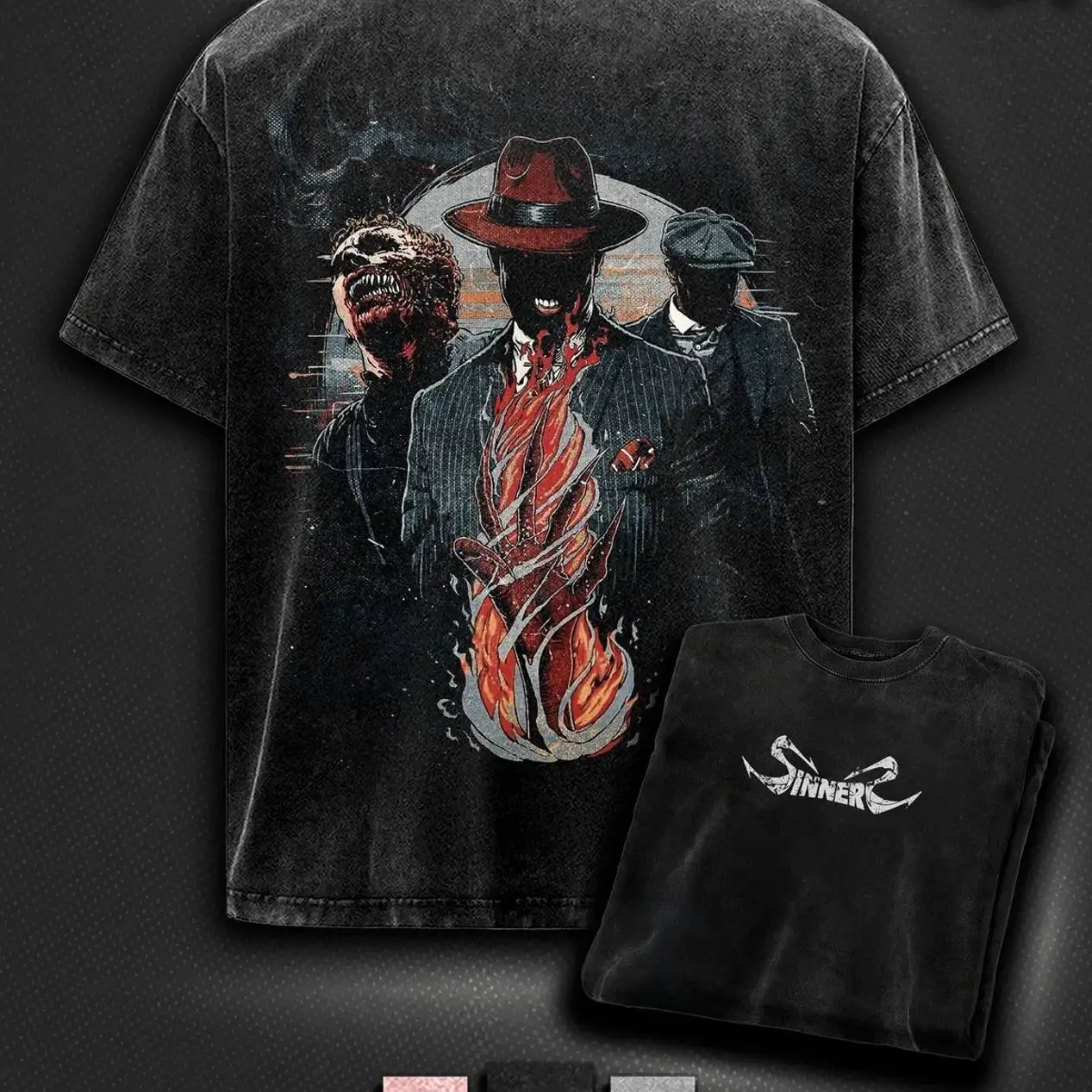 Sinner Halloween Horror Nights 35 Cotton Menswear Top | Smooth Streetwear Prints for Man, Halloween Style Crewneck Horror Shirt CUN