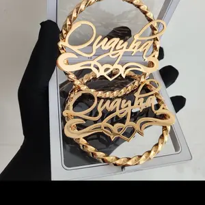 Customized Hoop Earrings - Gold Finish with Unique Design and Elegant Style