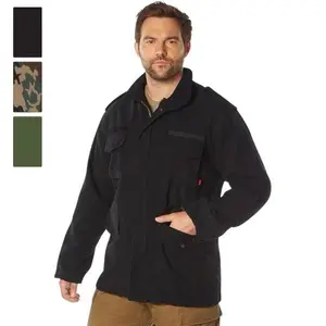 ROTHCO Vintage M-65 Field Jacket - Men's Soft Cotton Casual Long-Sleeve Pocket Shell Coats with Zipper & Drawstring, Available in Black, Woodland Camo, Olive Drab