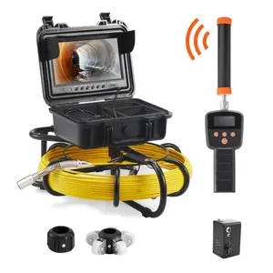 fathersdaygift VEVOR Sewer Camera with 512Hz Locator, 164 ft/50 m, 9 Pipeline Inspection Camera with DVR Function, IP68 Camera with 12 Adjustable LEDs, A 16 GB SD Card for Sewer Line, Home, Duct Drain Pipe Plumbing