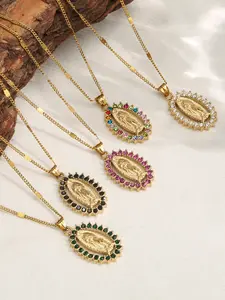 St. Mary Pendant Necklace Accessory, Luxurious Unique Design for Women, High-End Style Jewelry, Perfect Gift Idea