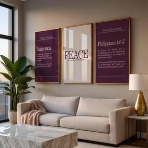Modern Christian Prints Set of 3, Faith Wall Art, Peace Scripture Print, Philippians 4 Isaiah 40:31 Bible Verse Poster, Christian Girl Decor