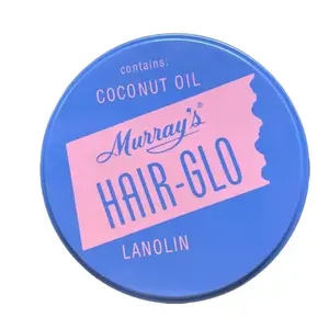 MURRAY'S Hair-Glo 3 oz Coconut Oil & Lanolin Soft Dressing for All Hair Types - Lightweight Compact No-Wax Pomade with High Shine Formula - Gel