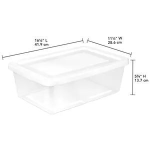 Sterilite 12Qt Storage Box, Stackable Plastic Container, Home Organizer, 36 Pack