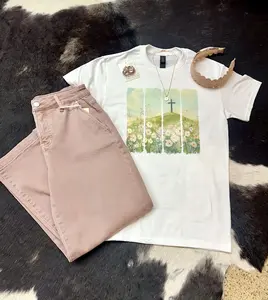 Floral Hillside Cross Tshirt