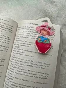 Strawberry Girl Magnetic Bookmark | Strawberry Bookmark | Cute Bookmark