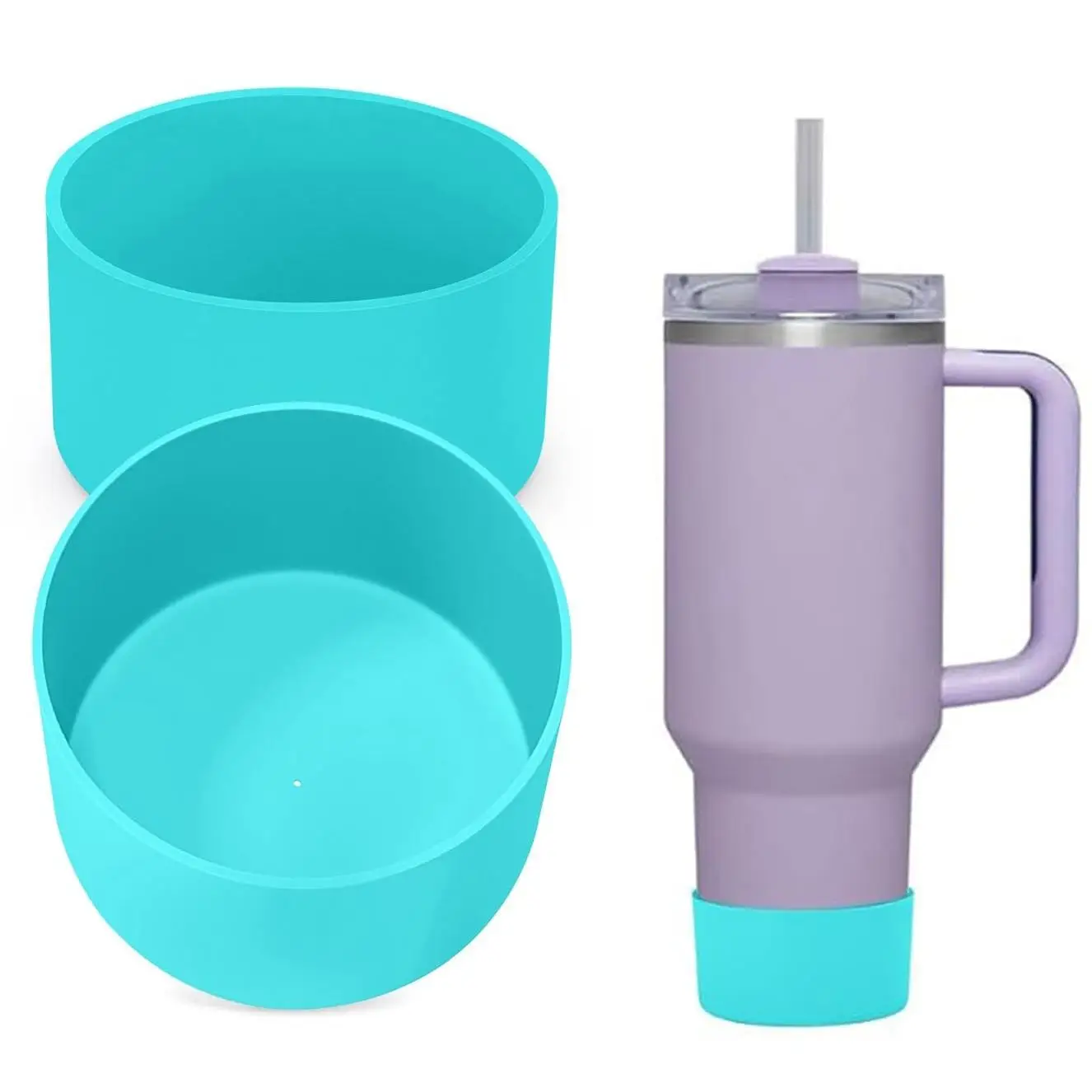 Silicone Bottom for Stanley Cup Boot, 2 Counts Lightweight Silicone Bottom for Stanley Cup Boot Quencher Adventure 40oz & Hydroflask Boot 12-24oz, Tum