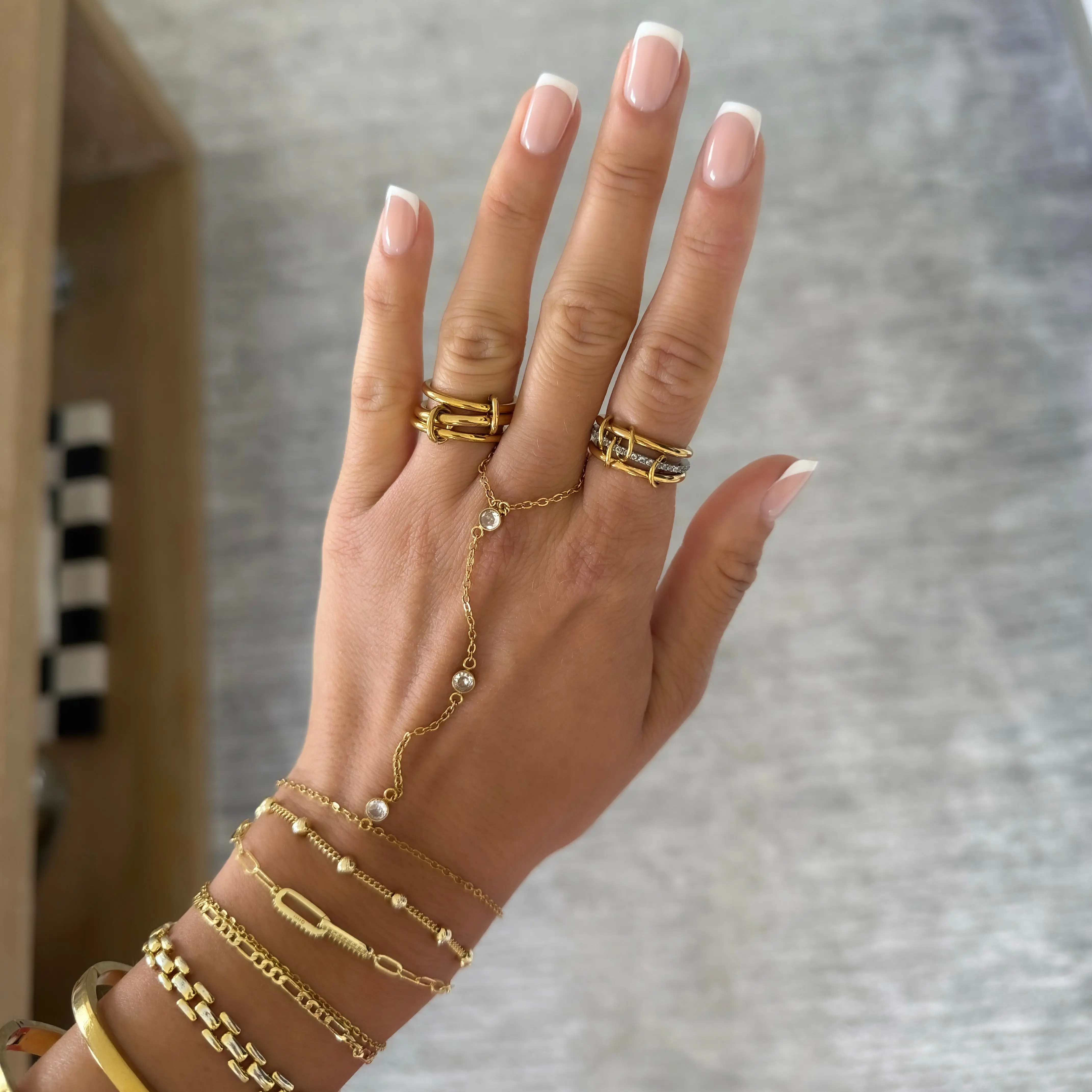 EVRY JEWELS Women's Stackable Rings Set - Dainty Mixed Metals Costume Jewelry, 18K Gold-Plated Stainless Steel, Tarnish-Free, Sweatproof, Gold & Silver SS Waterproof CZ Stone Endless Ring Stack, Sizes 5-9 Daily Wear