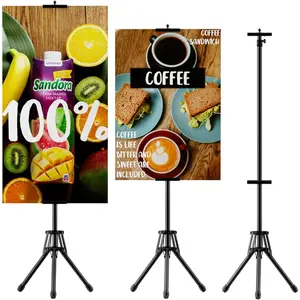 Poster Stands for Display - Poster Board Holder Poster Display Stand Retractable Banner Stand Sign Holder,-Side Tripod up to 80"(1pack)